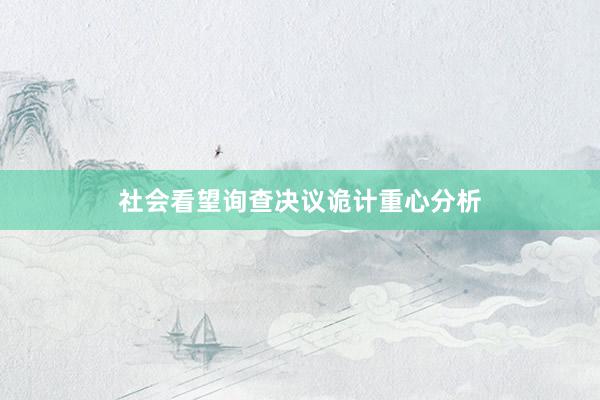 社会看望询查决议诡计重心分析