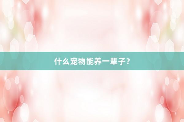 什么宠物能养一辈子？